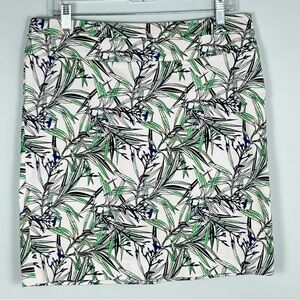 St. Tropez West Tropical Leaf Print Pencil Skirt